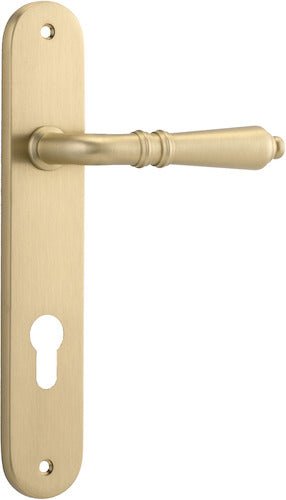 IVER Sarlat Solid Brass Oval Plate Door Handle – Multiple Finishes Available - Entry - Point - 15224E85 - Iver