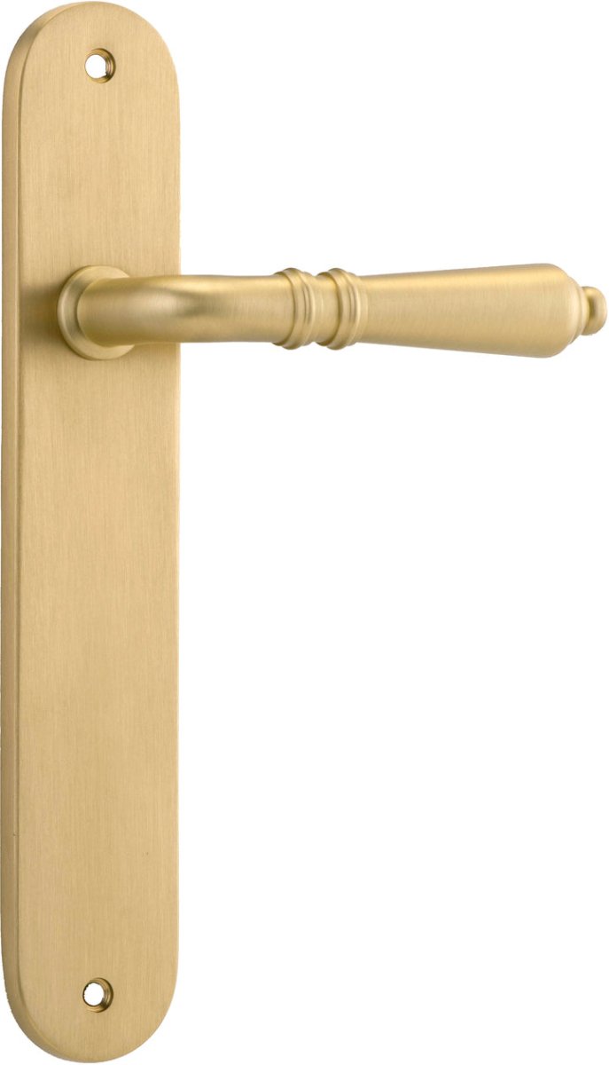 IVER Sarlat Solid Brass Oval Plate Door Handle – Multiple Finishes Available - Entry - Point - 16224 - Iver