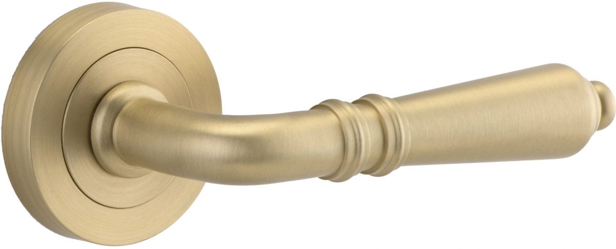 IVER Sarlat Solid Brass Round Rose Door Handle – Multiple Finishes Available - Entry - Point - 9199 - Iver