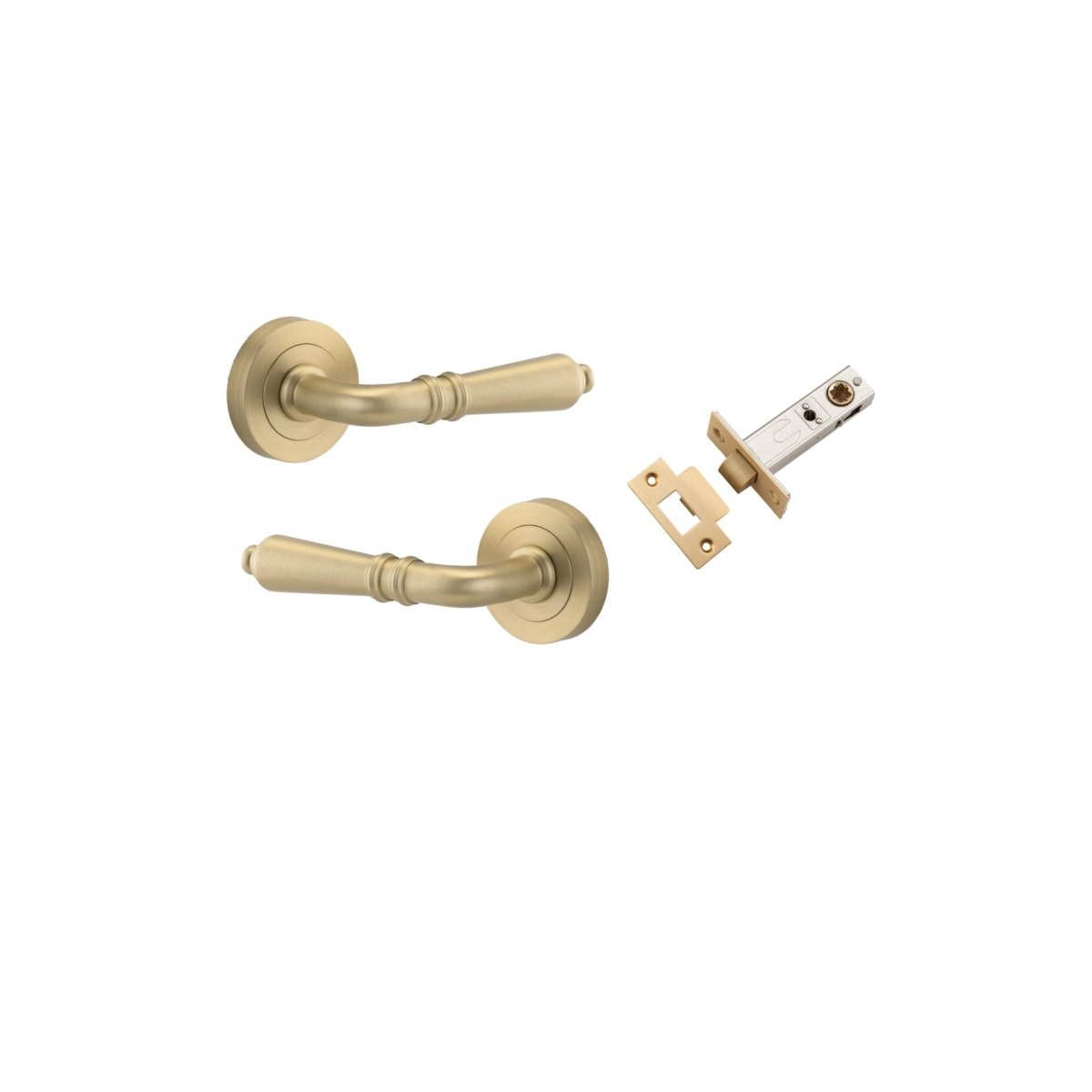 IVER Sarlat Solid Brass Round Rose Door Handle – Multiple Finishes Available - Entry - Point - 9199KPASS60 - Iver