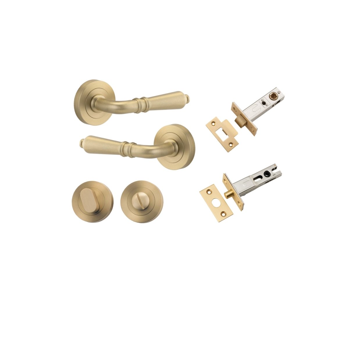 IVER Sarlat Solid Brass Round Rose Door Handle – Multiple Finishes Available - Entry - Point - 9199KPRIV60 - Iver