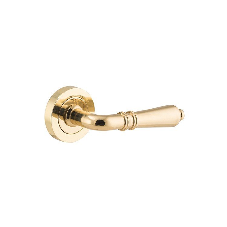 IVER Sarlat Solid Brass Round Rose Door Handle – Multiple Finishes Available - Entry - Point - 9200 - Iver