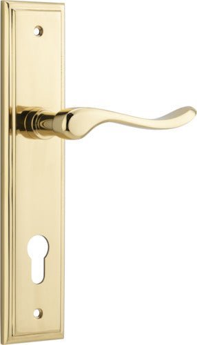 IVER Stirling Solid Brass Stepped Door Handle – Multiple Finishes Available - Entry - Point - 10426E85 - Iver