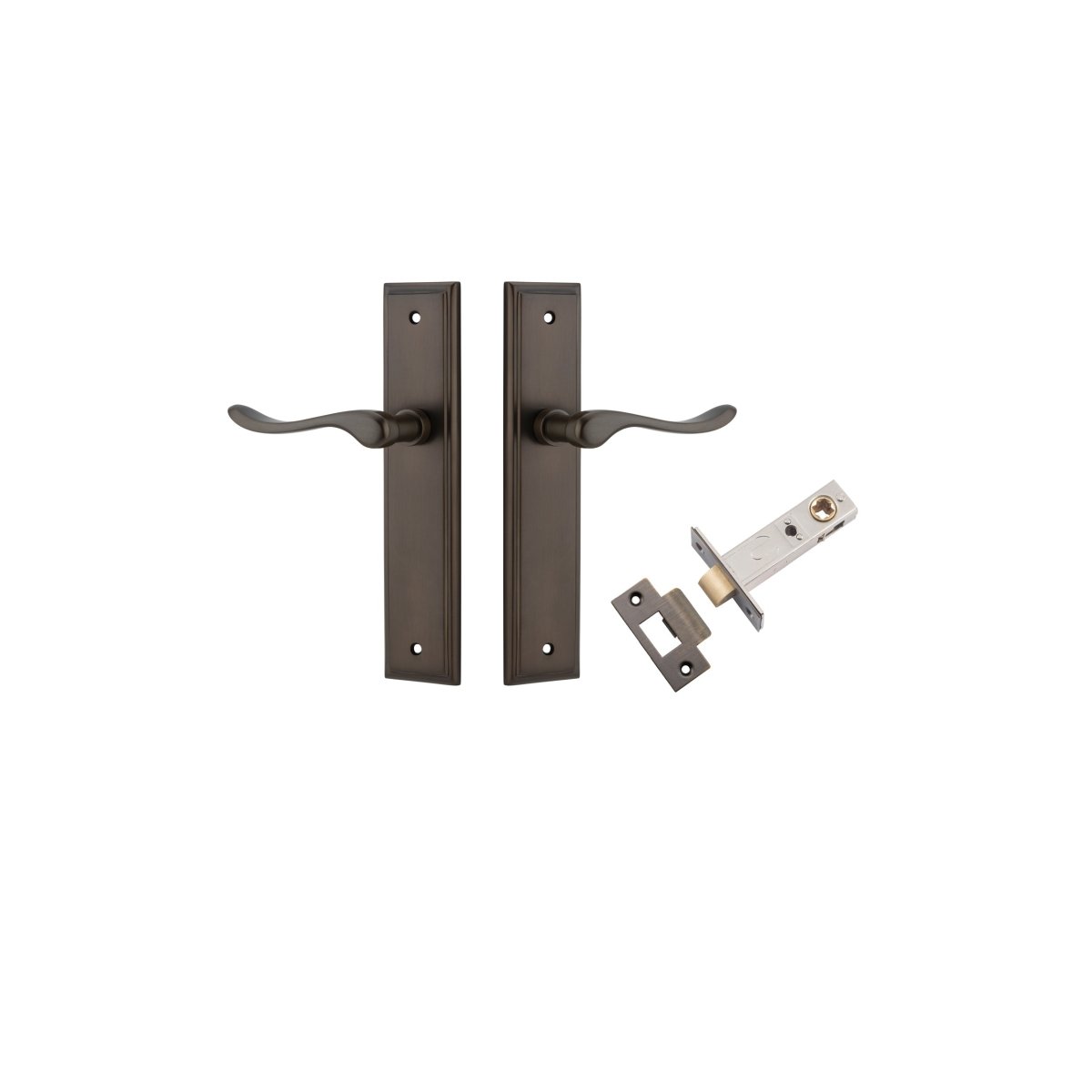 IVER Stirling Solid Brass Stepped Door Handle – Multiple Finishes Available - Entry - Point - 10926KPASS60 - Iver