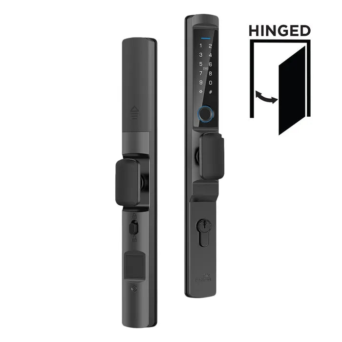 LOCKTON 'E - Series' (Euro Narrow Knobset) SMART DOOR LOCK (Hinged Door) *Matte Black* - Entry - Point - ELEV36 - BLK - HK25 - Lockton