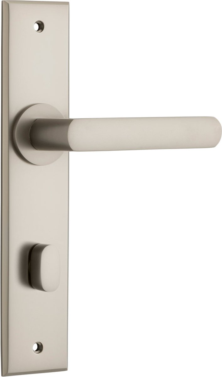 Osaka Lever - Chamfered Backplate - Entry Point - Iver - Satin Nickel - Door Levers