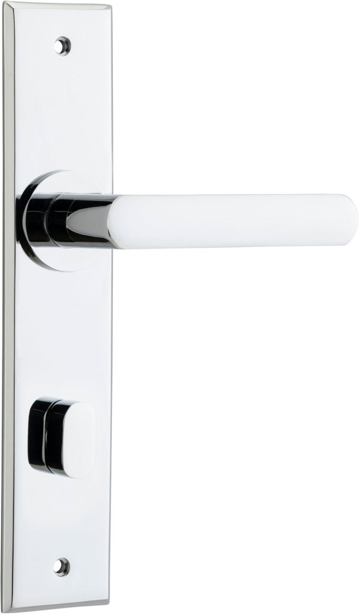 Osaka Lever - Chamfered Backplate - Entry Point - Iver - Polished Chrome - Door Levers