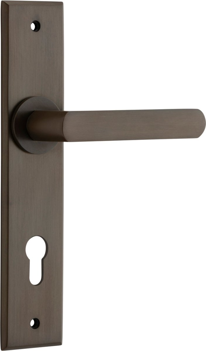 Osaka Lever - Chamfered Backplate - Entry Point - Iver - Signature Brass - Door Levers