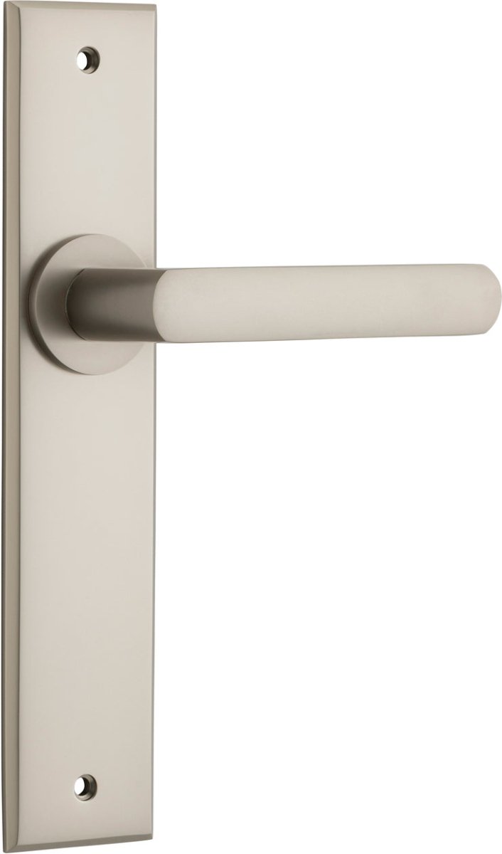 Osaka Lever - Chamfered Backplate - Entry Point - Iver - Satin Nickel - Door Levers