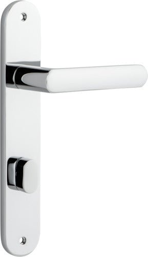 Osaka Lever - Oval Backplate - Entry Point - Iver - Polished Chrome - Door Levers