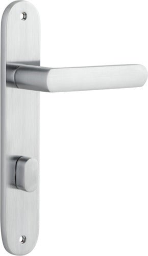 Osaka Lever - Oval Backplate - Entry Point - Iver - Brushed Chrome - Door Levers