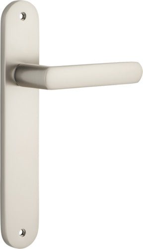 Osaka Lever - Oval Backplate - Entry Point - Iver - Satin Nickel - Door Levers