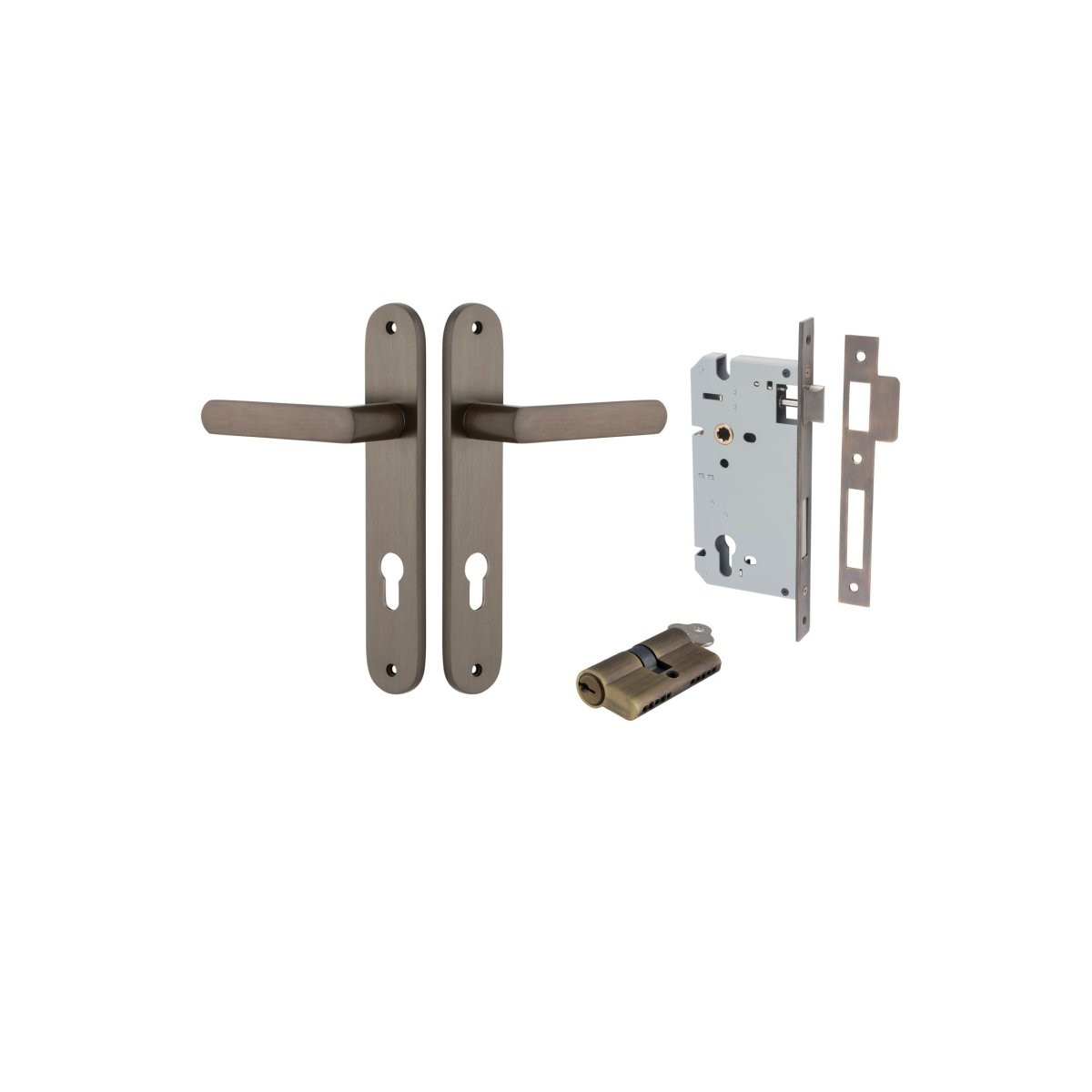 Osaka Lever - Oval Backplate - Entry Point - Iver - Signature Brass - Door Levers