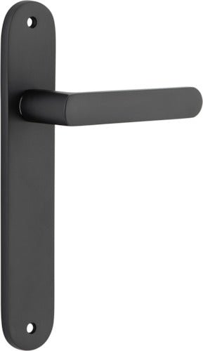 Osaka Lever - Oval Backplate - Entry Point - Iver - Matt Black - Door Levers