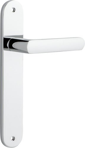 Osaka Lever - Oval Backplate - Entry Point - Iver - Polished Chrome - Door Levers