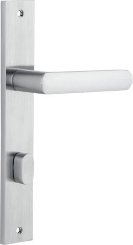 Osaka Lever - Rectangular Backplate - Entry Point - Iver - Brushed Chrome - Door Levers