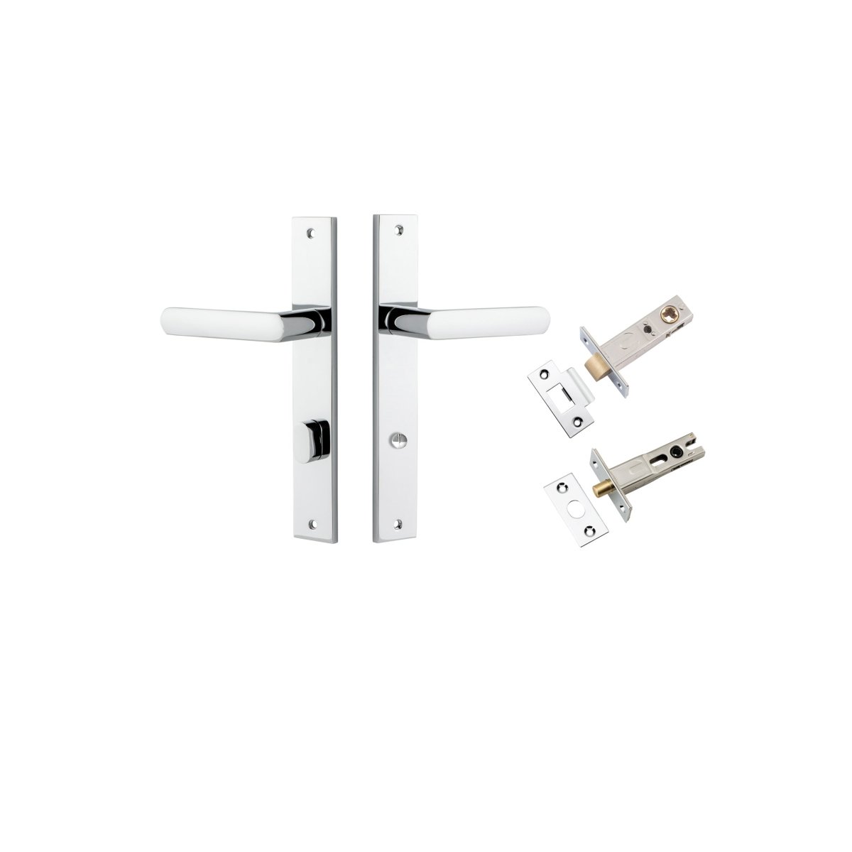 Osaka Lever - Rectangular Backplate - Entry Point - Iver - Polished Chrome - Door Levers