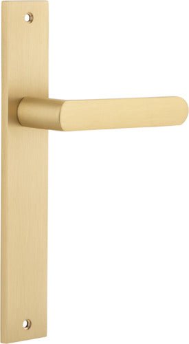 Osaka Lever - Rectangular Backplate - Entry Point - Iver - Brushed Brass - Door Levers