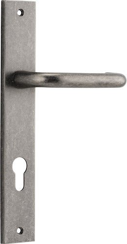 Oslo Rectangular DDA Compliant - Entry Point - Iver - Distressed Nickel - Door Levers