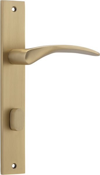 Oxford Lever - Rectangular Backplate - Entry Point - Iver - Brushed Brass - Door Levers