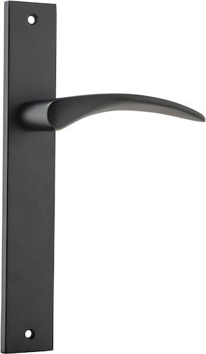 Oxford Lever - Rectangular Backplate - Entry Point - Iver - Matt Black - Door Levers