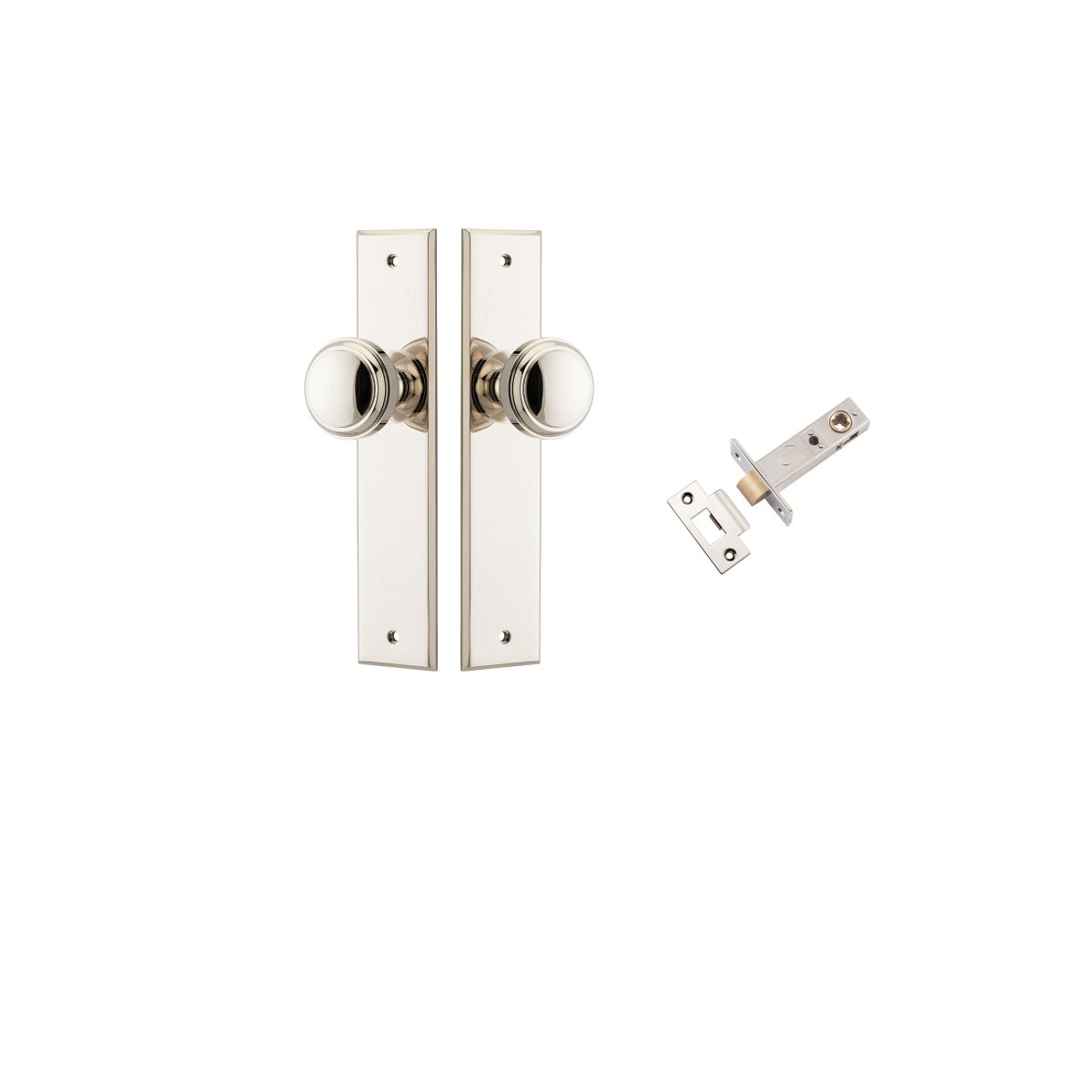 Paddington Knob - Chamfered Backplate - Entry Point - Iver - Polished Nickel - Door Knobs