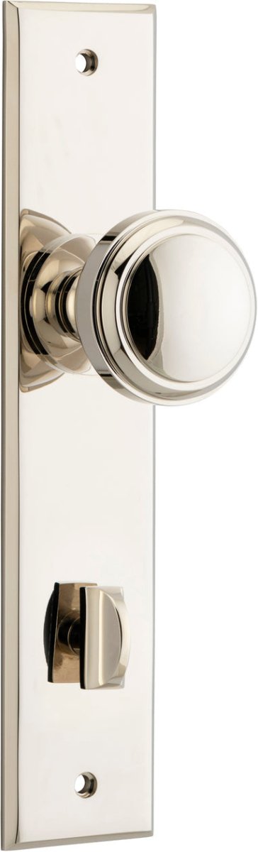 Paddington Knob - Chamfered Backplate - Entry Point - Iver - Polished Nickel - Door Knobs