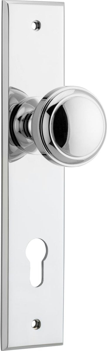 Paddington Knob - Chamfered Backplate - Entry Point - Iver - Polished Chrome - Door Knobs