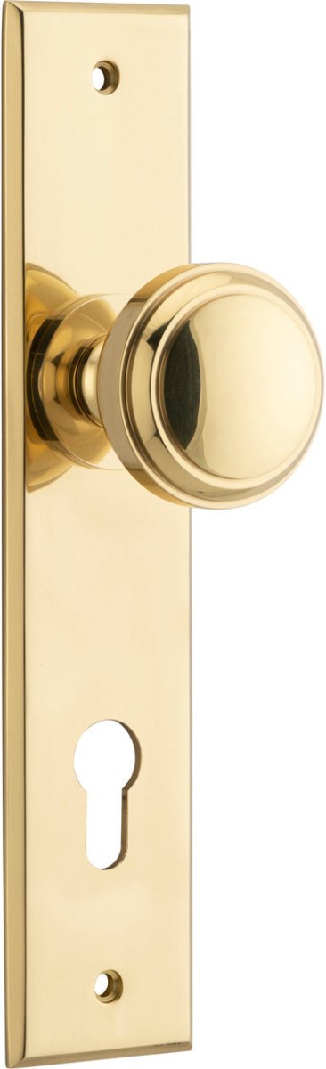 Paddington Knob - Chamfered Backplate - Entry Point - Iver - Polished Brass - Door Knobs