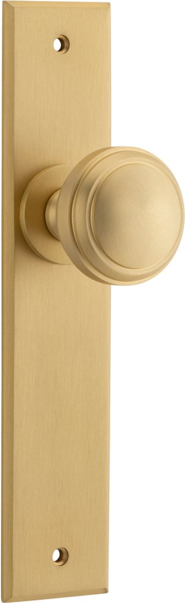 Paddington Knob - Chamfered Backplate - Entry Point - Iver - Brushed Brass - Door Knobs