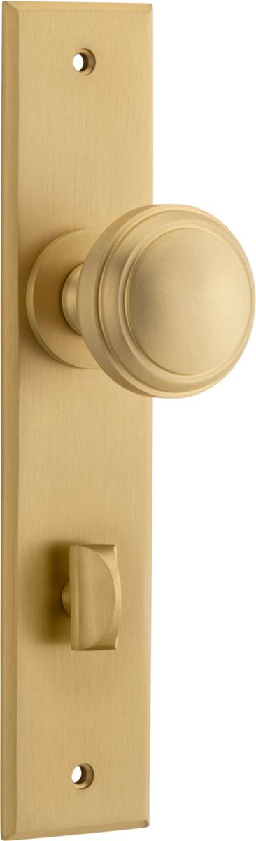 Paddington Knob - Chamfered Backplate - Entry Point - Iver - Brushed Brass - Door Knobs