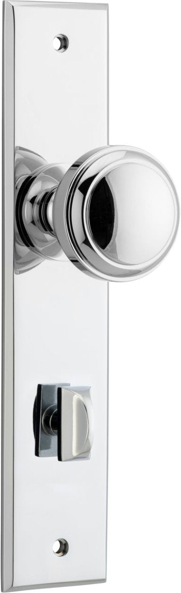 Paddington Knob - Chamfered Backplate - Entry Point - Iver - Polished Chrome - Door Knobs