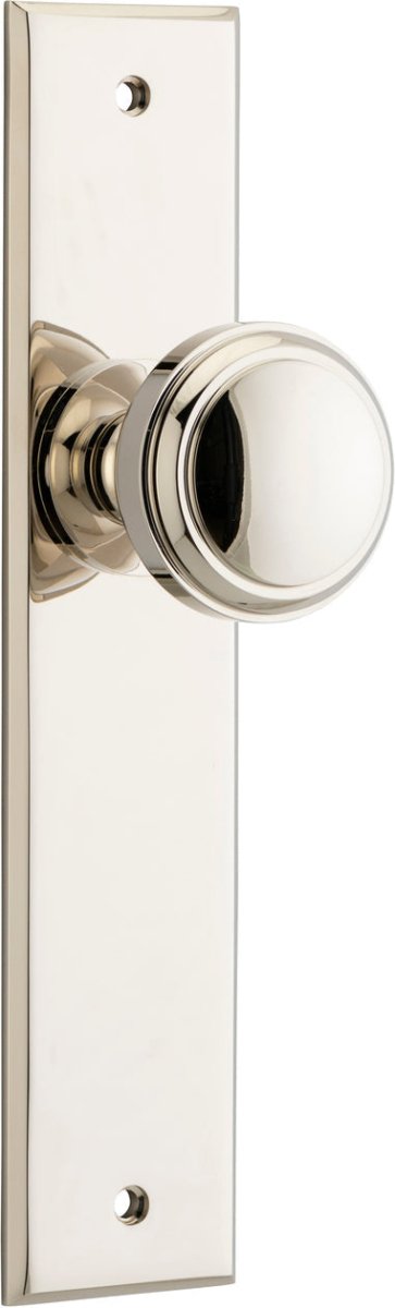 Paddington Knob - Chamfered Backplate - Entry Point - Iver - Polished Nickel - Door Knobs