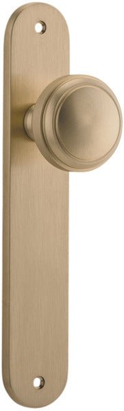 Paddington Knob - Oval Backplate - Entry Point - Iver - Brushed Brass - Door Knobs