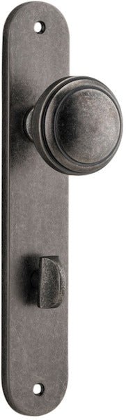 Paddington Knob - Oval Backplate - Entry Point - Iver - Distressed Nickel - Door Knobs