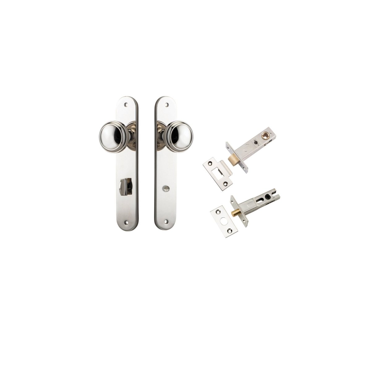 Paddington Knob - Oval Backplate - Entry Point - Iver - Satin Nickel - Door Knobs