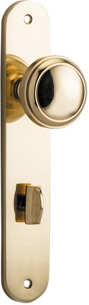 Paddington Knob - Oval Backplate - Entry Point - Iver - Polished Brass - Door Knobs