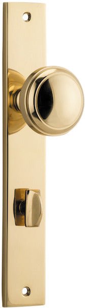 Paddington Knob - Rectangular Backplate - Entry Point - Iver - Polished Brass - Door Knobs