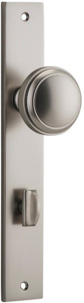 Paddington Knob - Rectangular Backplate - Entry Point - Iver - Satin Nickel - Door Knobs