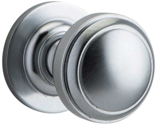 Paddington Knob - Round Rose - Entry Point - Iver - Brushed Chrome - Door Knobs