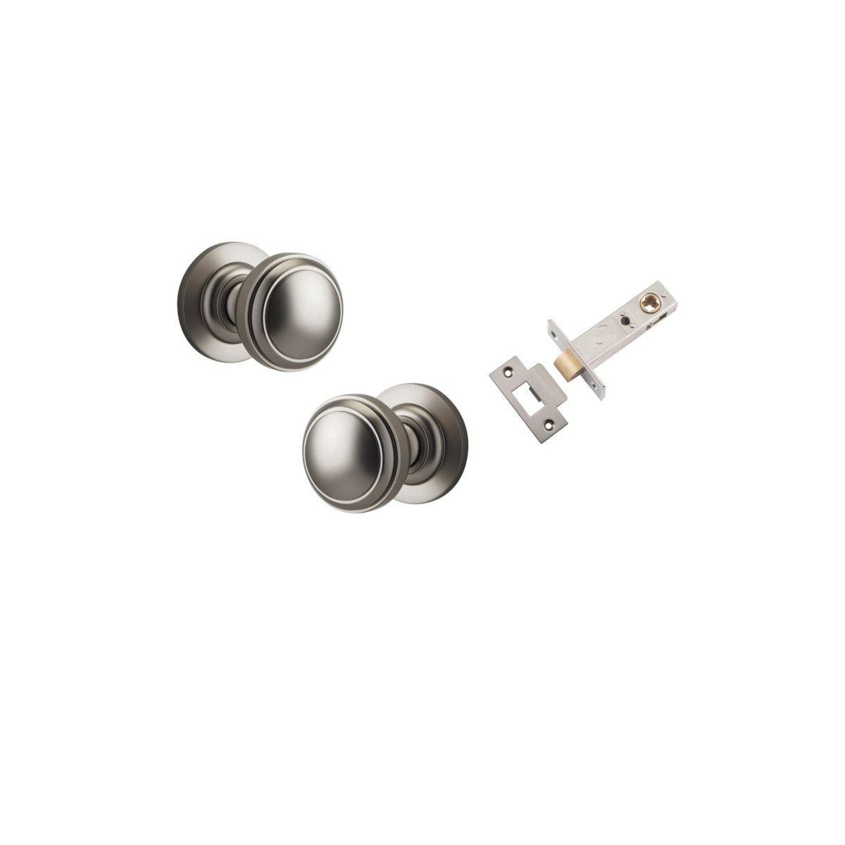 Paddington Knob - Round Rose - Entry Point - Iver - Satin Nickel - Door Knobs