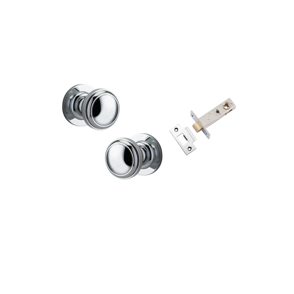 Paddington Knob - Round Rose - Entry Point - Iver - Polished Chrome - Door Knobs