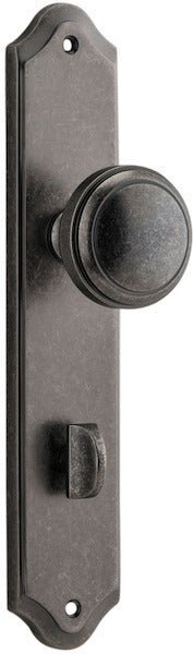 Paddington Knob - Shouldered Backplate - Entry Point - Iver - Distressed Nickel - Door Knobs