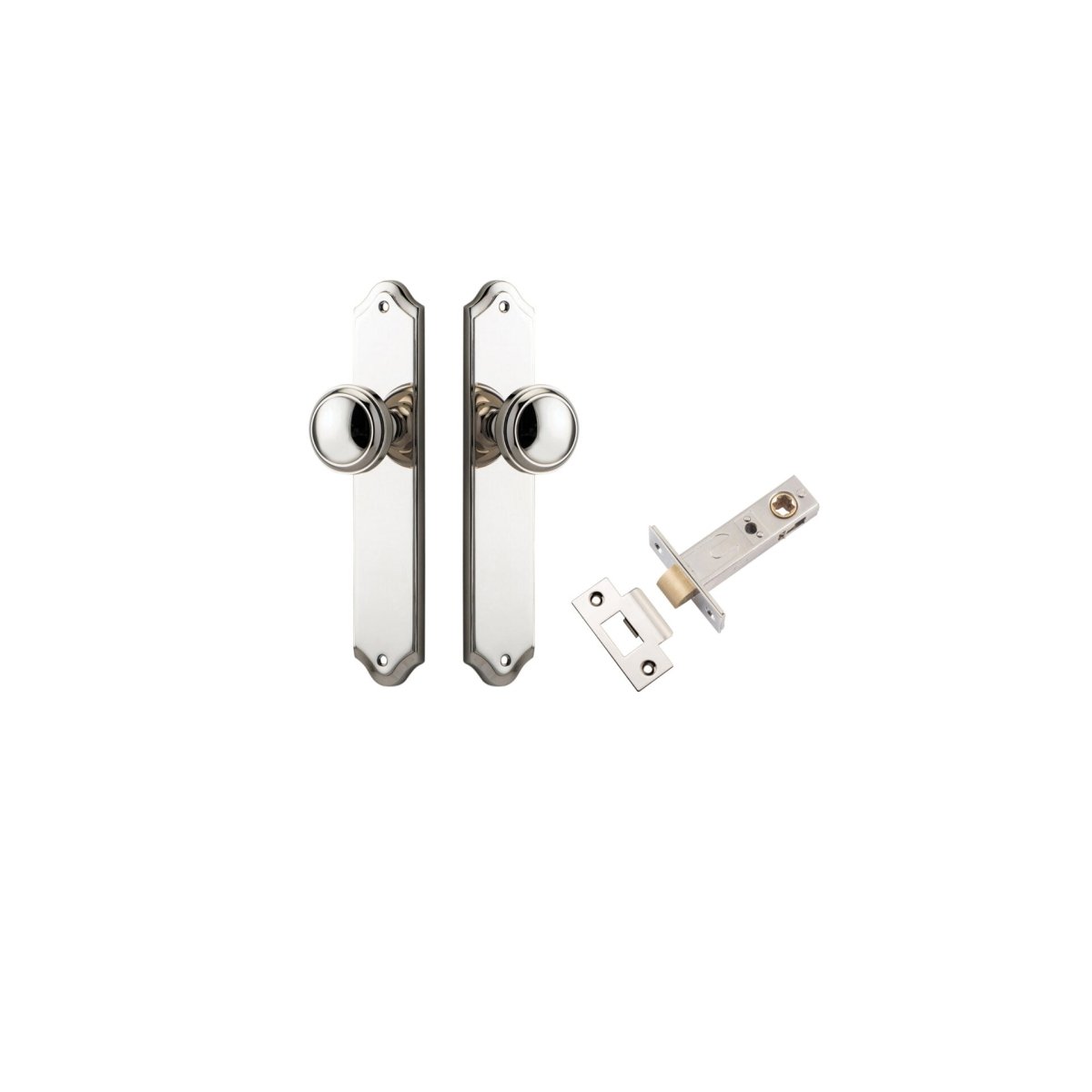 Paddington Knob - Shouldered Backplate - Entry Point - Iver - Polished Nickel - Door Knobs