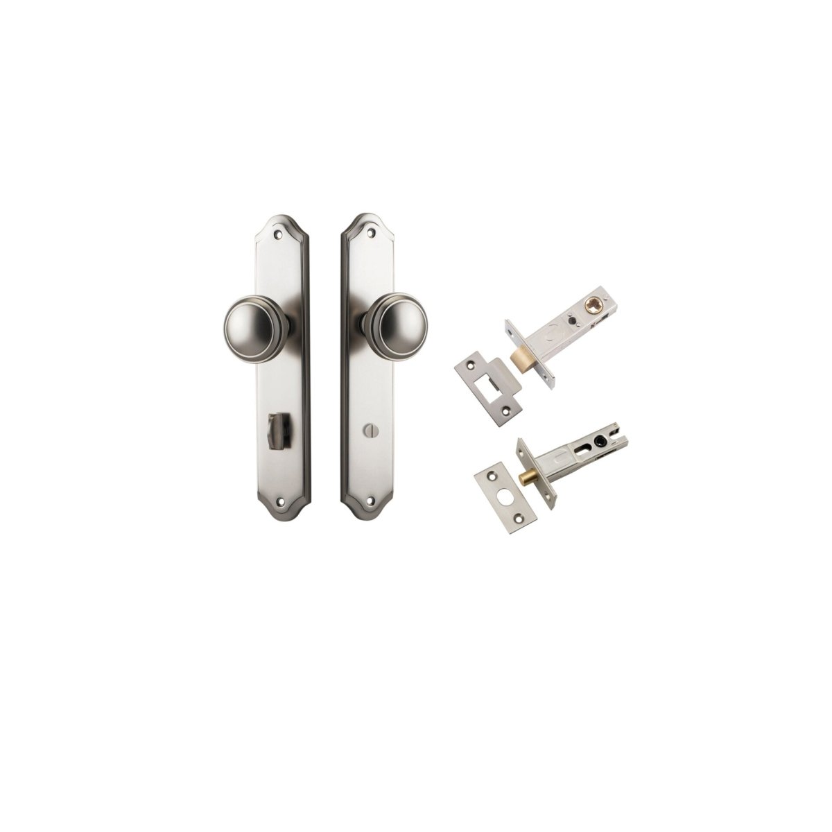 Paddington Knob - Shouldered Backplate - Entry Point - Iver - Satin Nickel - Door Knobs