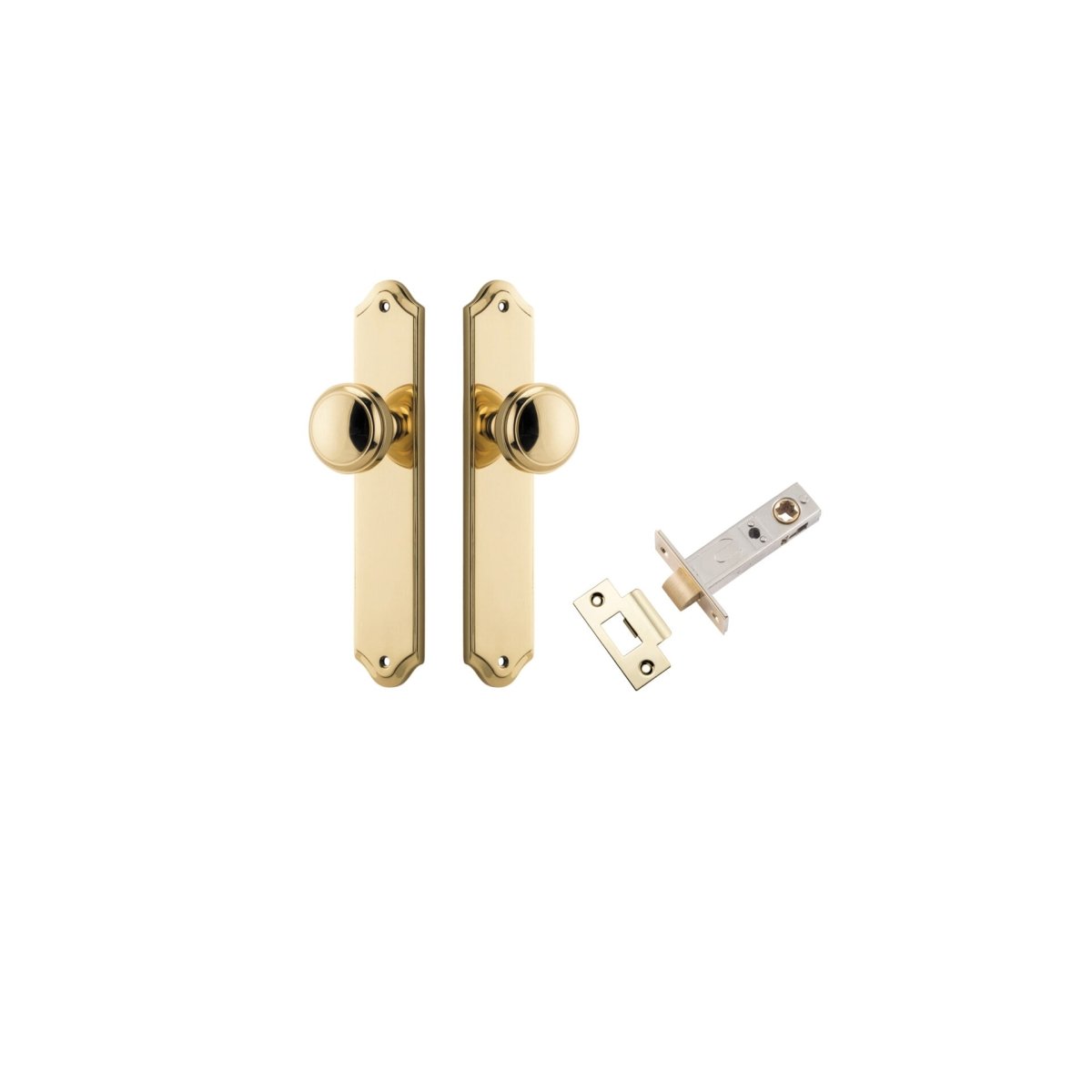 Paddington Knob - Shouldered Backplate - Entry Point - Iver - Polished Brass - Door Knobs