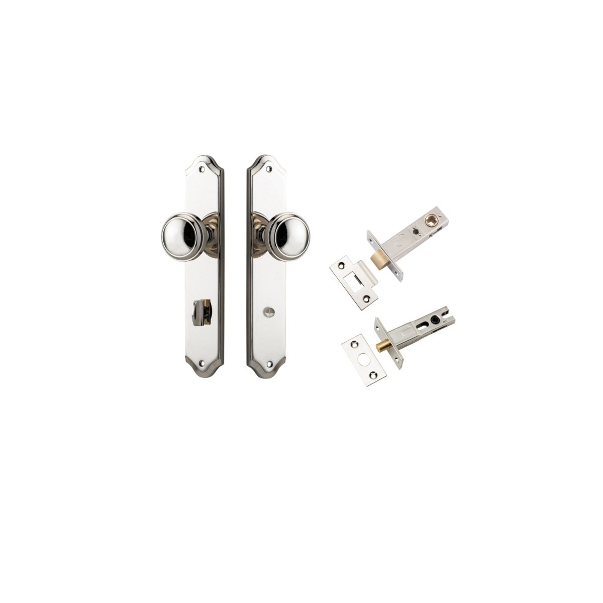 Paddington Knob - Shouldered Backplate - Entry Point - Iver - Polished Nickel - Door Knobs