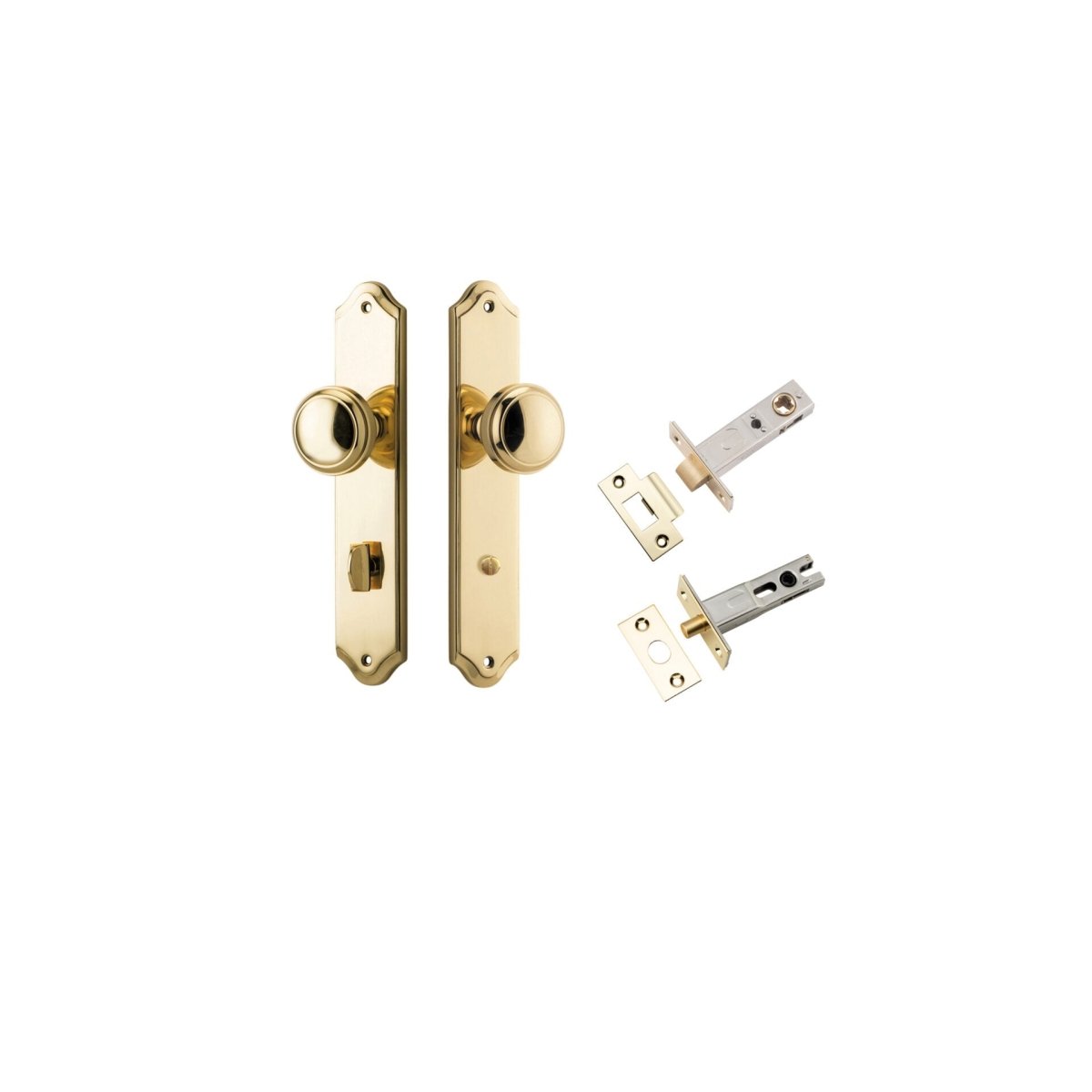 Paddington Knob - Shouldered Backplate - Entry Point - Iver - Polished Brass - Door Knobs