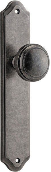 Paddington Knob - Shouldered Backplate - Entry Point - Iver - Distressed Nickel - Door Knobs