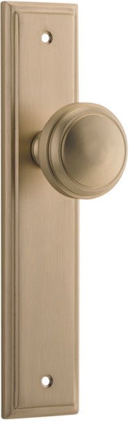 Paddington Knob - Stepped Backplate - Entry Point - Iver - Brushed Brass - Door Knobs